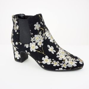 Anne Klein Gorgia Booties, Black Floral
